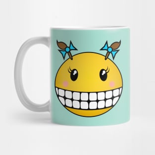 Girl Smiley - Brown hair in pigtails Mug